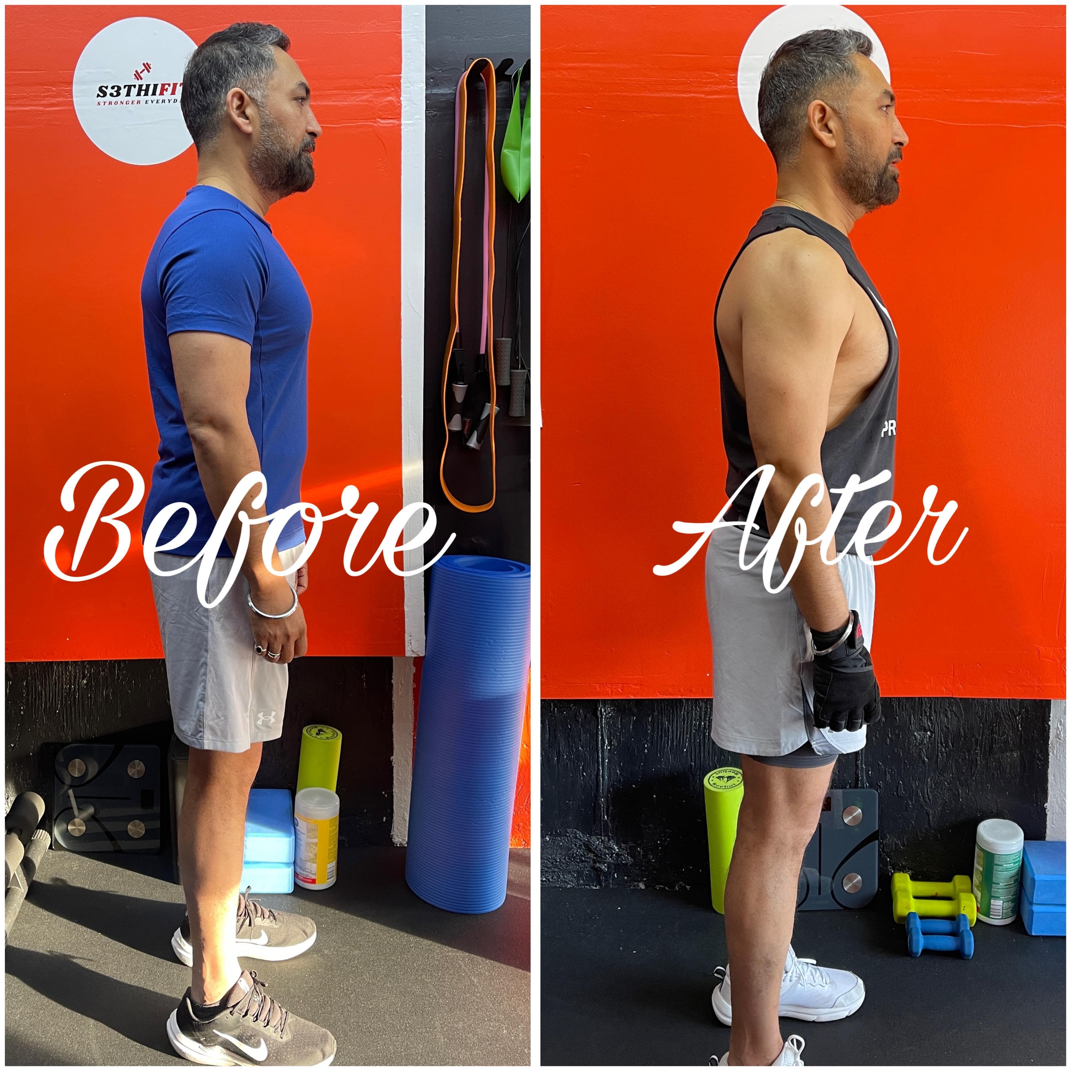 Client before and after transformation