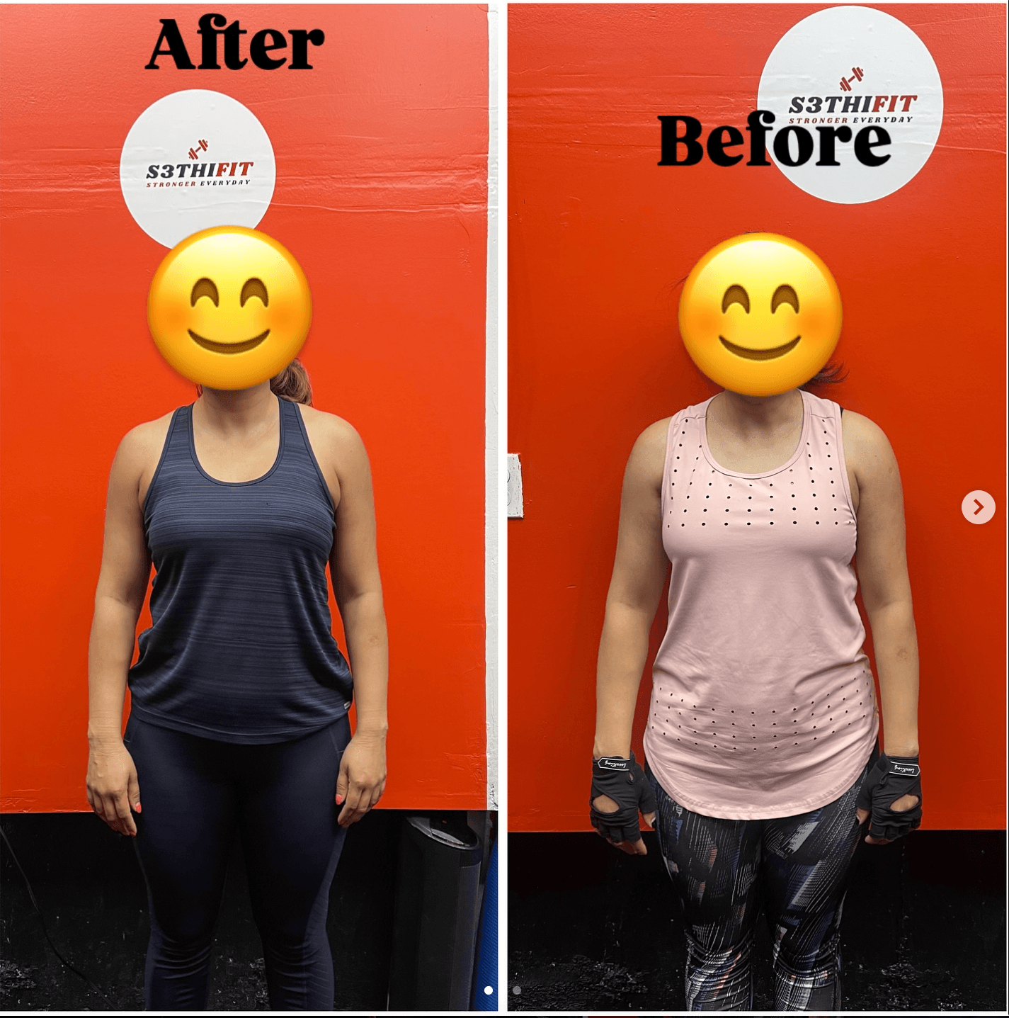 Client before and after transformation